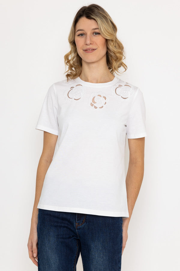 Carraig Donn Embroidered T-Shirt in White