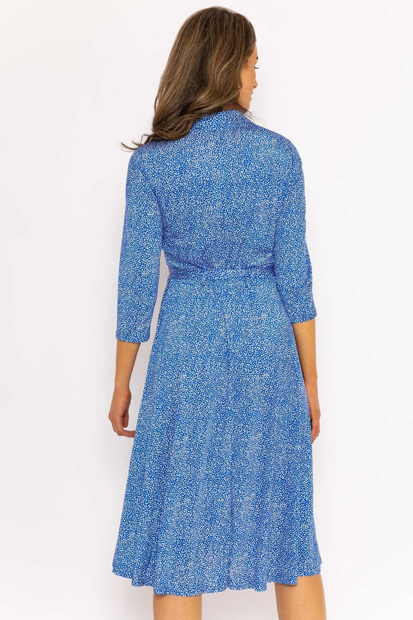 Carraig Donn Emer Knee Length Shirt Dress In Blue Print