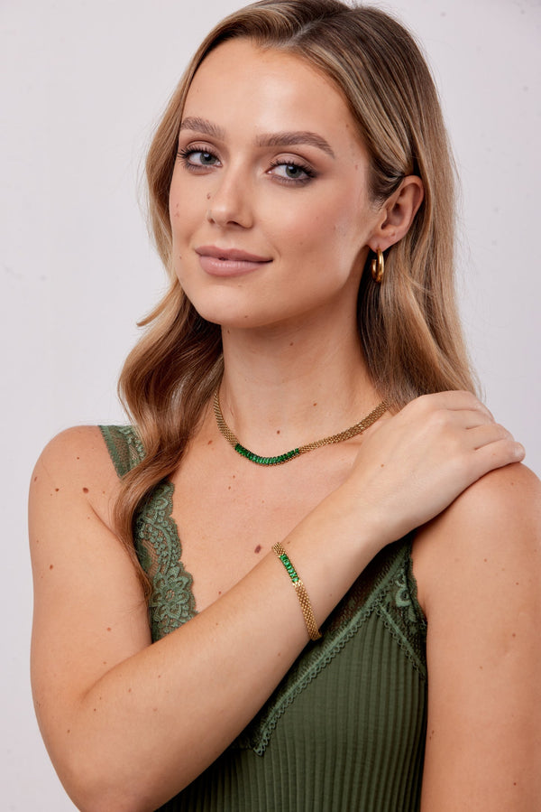 Carraig Donn Emerald Mesh Bracelet