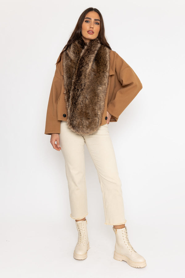 Carraig Donn Faux Fur Stole in Brown
