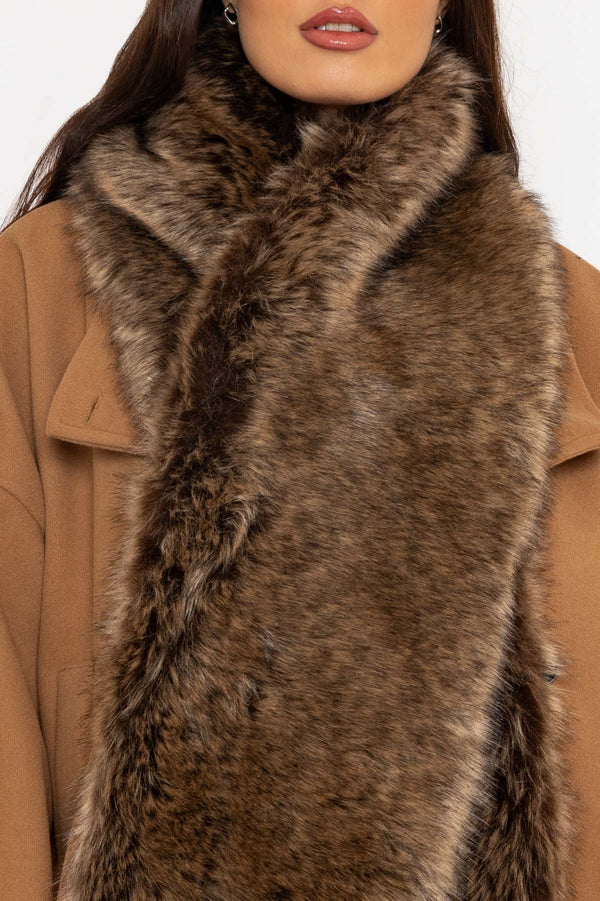 Carraig Donn Faux Fur Stole in Brown