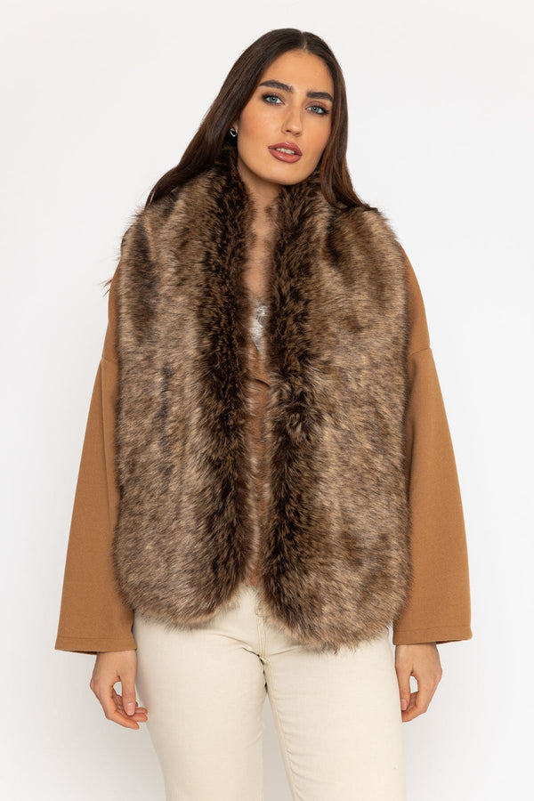 Carraig Donn Faux Fur Stole in Brown