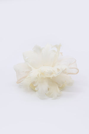 Carraig Donn Feather and Flower Fascinator in Cream