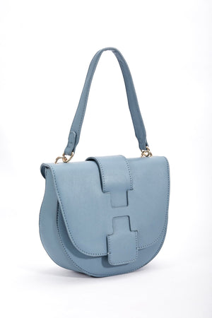 Carraig Donn Flap Over Satchel Bag in Blue