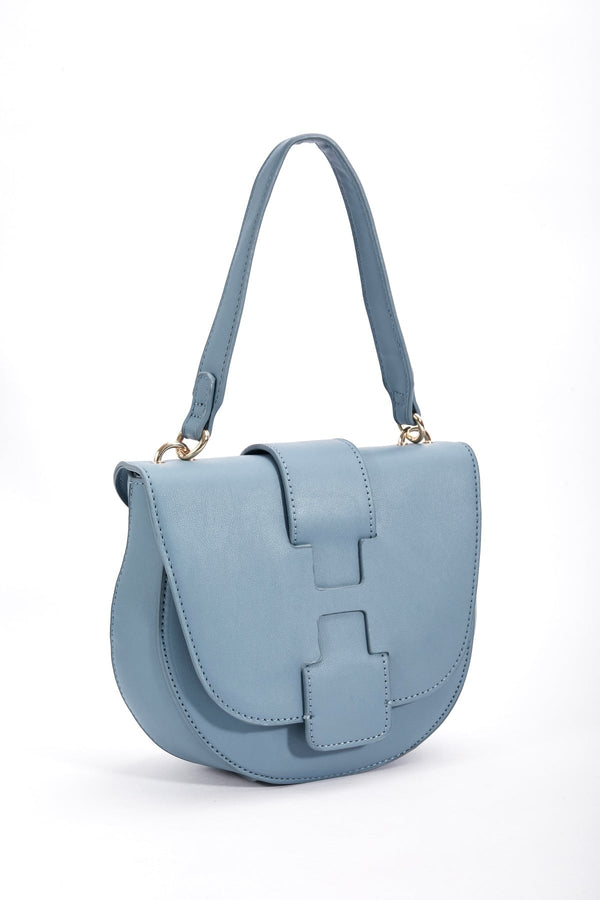 Carraig Donn Flap Over Satchel Bag in Blue