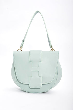Carraig Donn Flap Over Satchel Bag in Sage