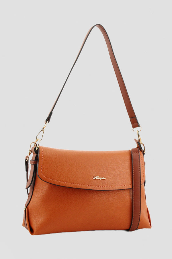 Carraig Donn Flapover Shoulder Bag in Orange
