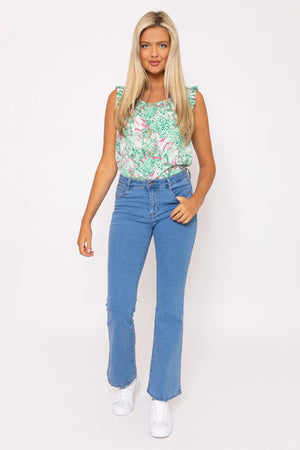 Carraig Donn Flare Denim Jeans in Blue