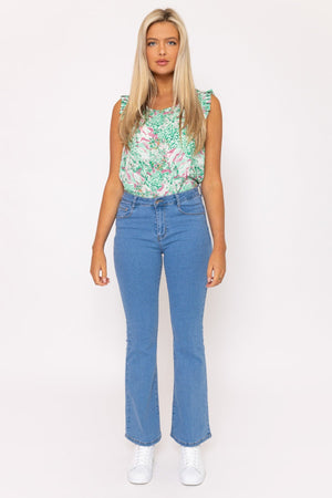 Carraig Donn Flare Denim Jeans in Blue
