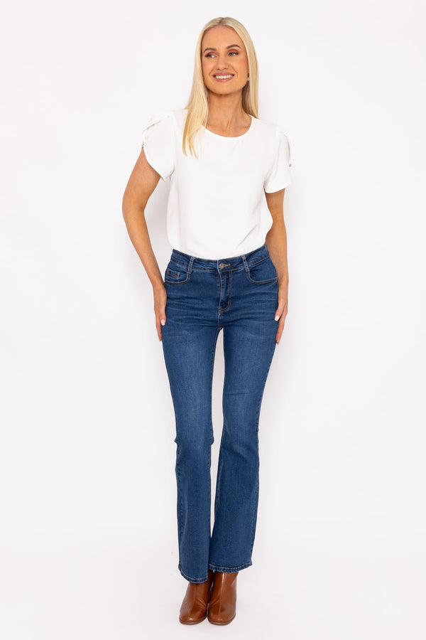Carraig Donn Flare Denim Jeans in Indigo