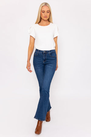 Carraig Donn Flare Denim Jeans in Indigo
