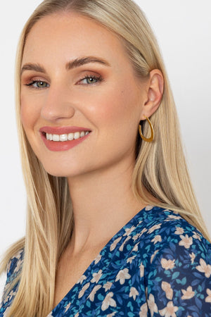 Carraig Donn Flat Textured Open Hoop Earrings