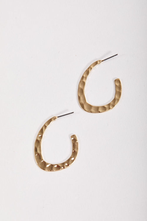 Carraig Donn Flat Textured Open Hoop Earrings