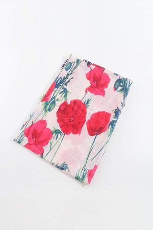 Carraig Donn Floral Polka Boarder Scarf in Red