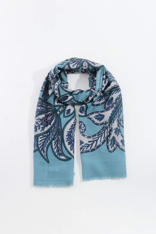 Floral Scarf in Blue