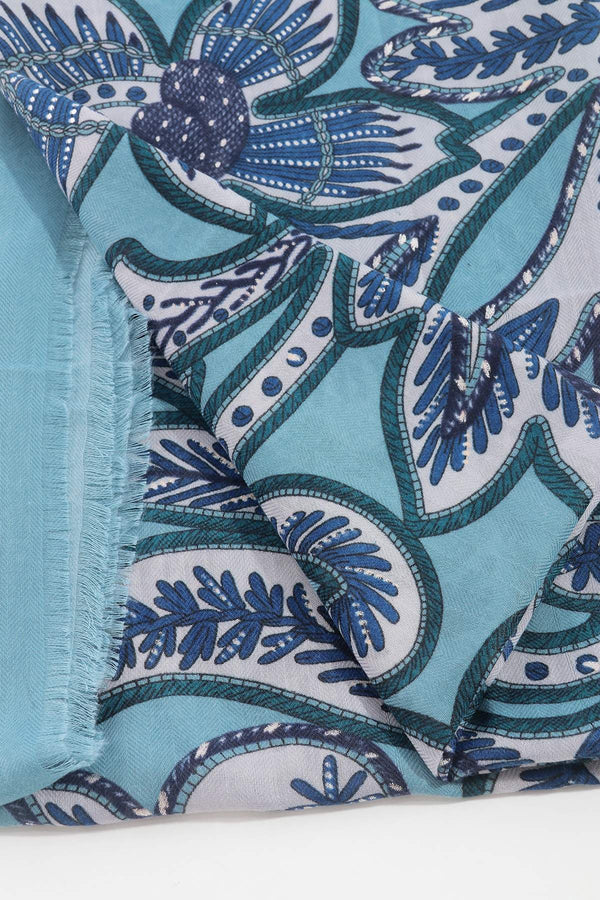 Carraig Donn Floral Scarf in Blue