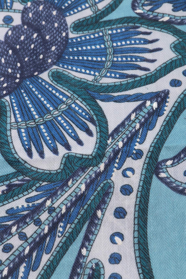 Carraig Donn Floral Scarf in Blue