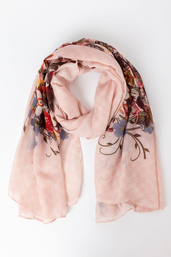 Carraig Donn Floral Scarf in Pink