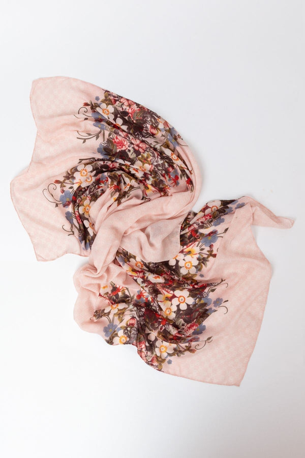 Carraig Donn Floral Scarf in Pink