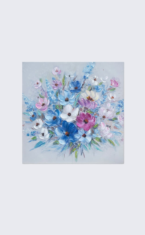 Floral Spray Textured Canvas Wall Art