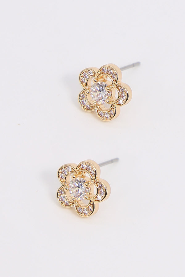 Carraig Donn Flower Earrings in Gold