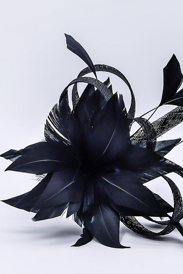 Carraig Donn Flower Fascinator in Black