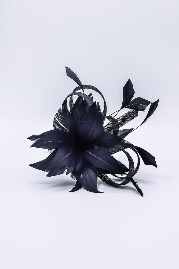 Carraig Donn Flower Fascinator in Black