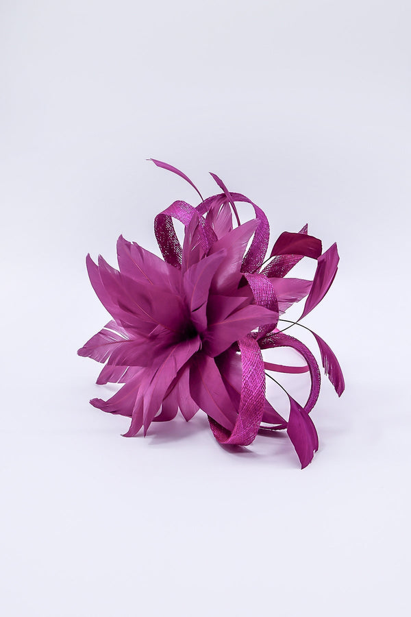 Carraig Donn Flower Fascinator in Plum