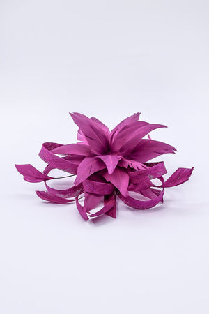 Carraig Donn Flower Fascinator in Plum