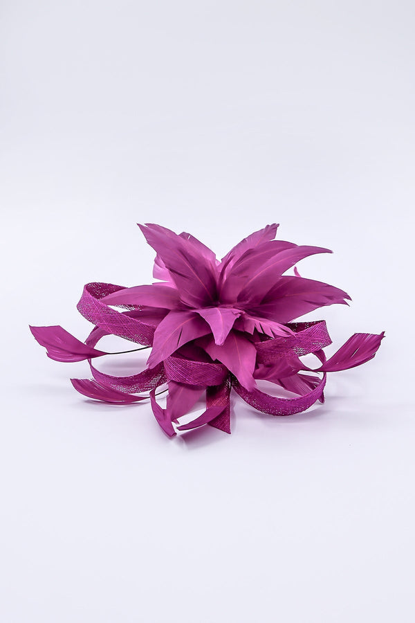 Carraig Donn Flower Fascinator in Plum