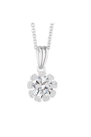 Carraig Donn Flower Pendant Clear Stones