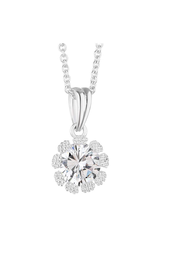 Carraig Donn Flower Pendant Clear Stones