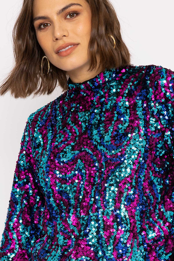Carraig Donn Flua 3/4 Sleeve Top in Black