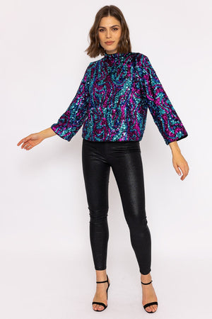 Carraig Donn Flua 3/4 Sleeve Top in Black