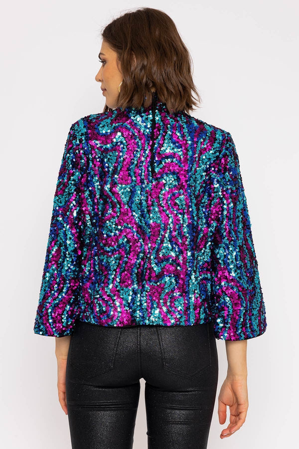 Carraig Donn Flua 3/4 Sleeve Top in Black