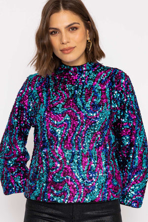 Carraig Donn Flua 3/4 Sleeve Top in Black