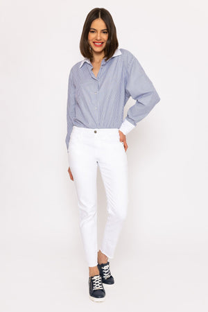 Carraig Donn Frayed Hem Jeans in White