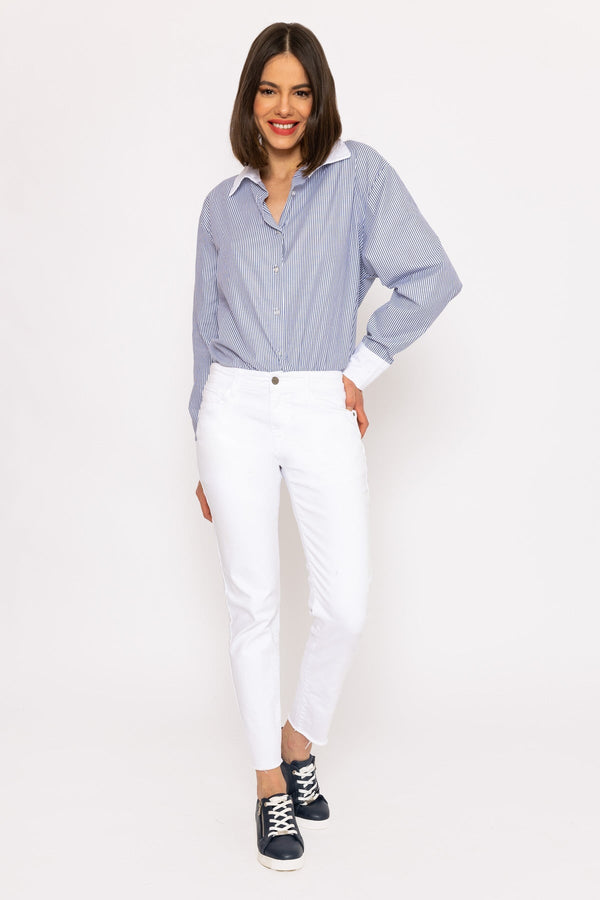 Carraig Donn Frayed Hem Jeans in White