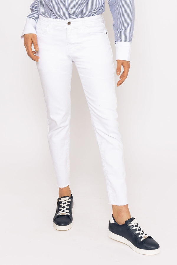 Carraig Donn Frayed Hem Jeans in White