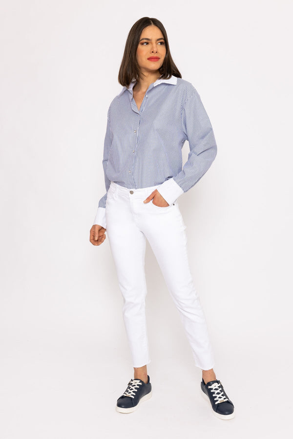 Carraig Donn Frayed Hem Jeans in White