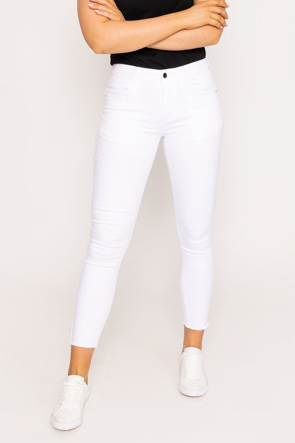 Carraig Donn Frayed Hem Jeans in White