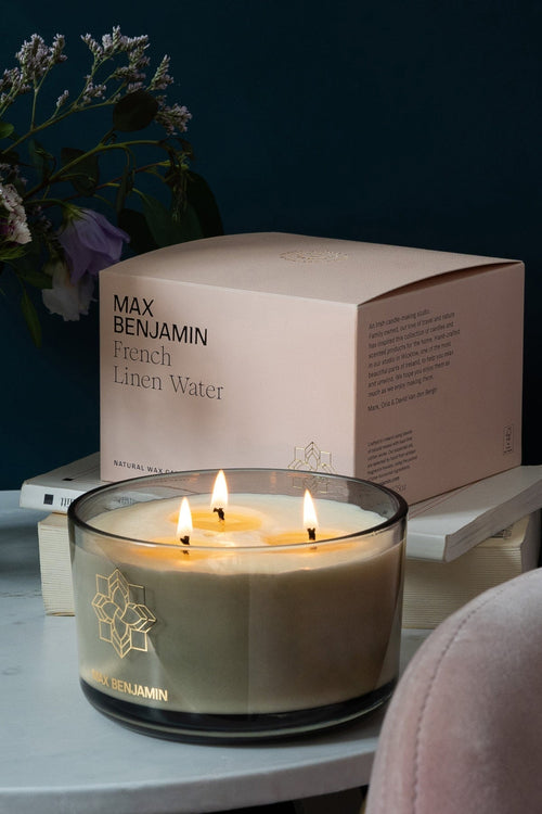French Linen 3 Wick Luxury Candle