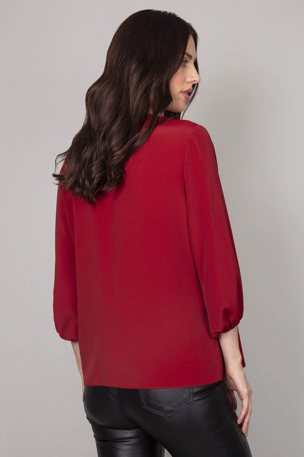 Carraig Donn Frill Blouse in Burgundy