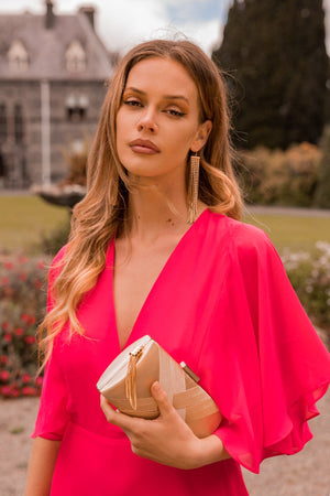 Carraig Donn Fuchsia Angel Sleeve Dress