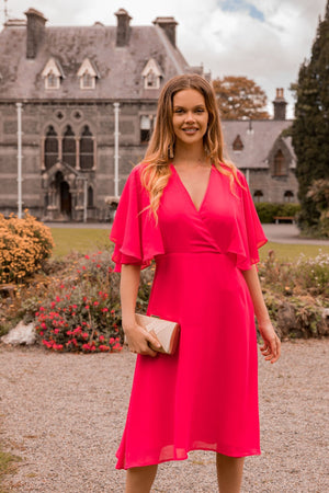 Carraig Donn Fuchsia Angel Sleeve Dress