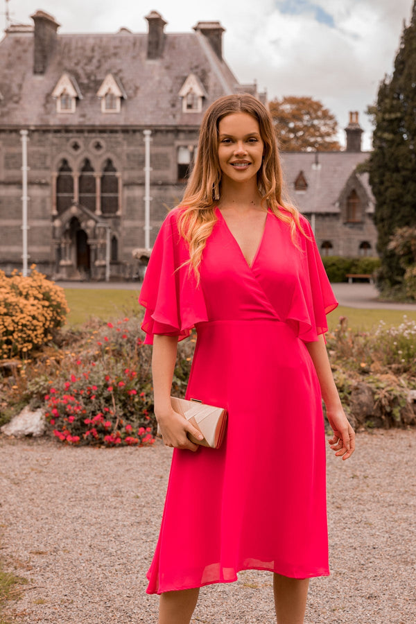 Carraig Donn Fuchsia Angel Sleeve Dress