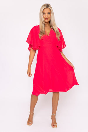 Carraig Donn Fuchsia Angel Sleeve Dress