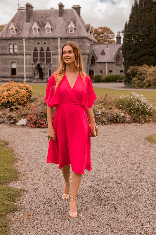 Carraig Donn Fuchsia Angel Sleeve Dress
