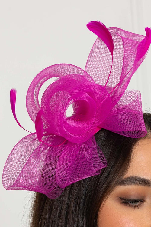 Carraig Donn Fuchsia Hairband Fascinator with Feathers