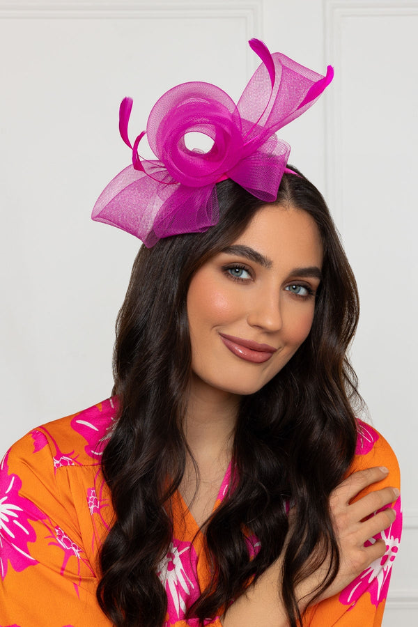 Carraig Donn Fuchsia Hairband Fascinator with Feathers